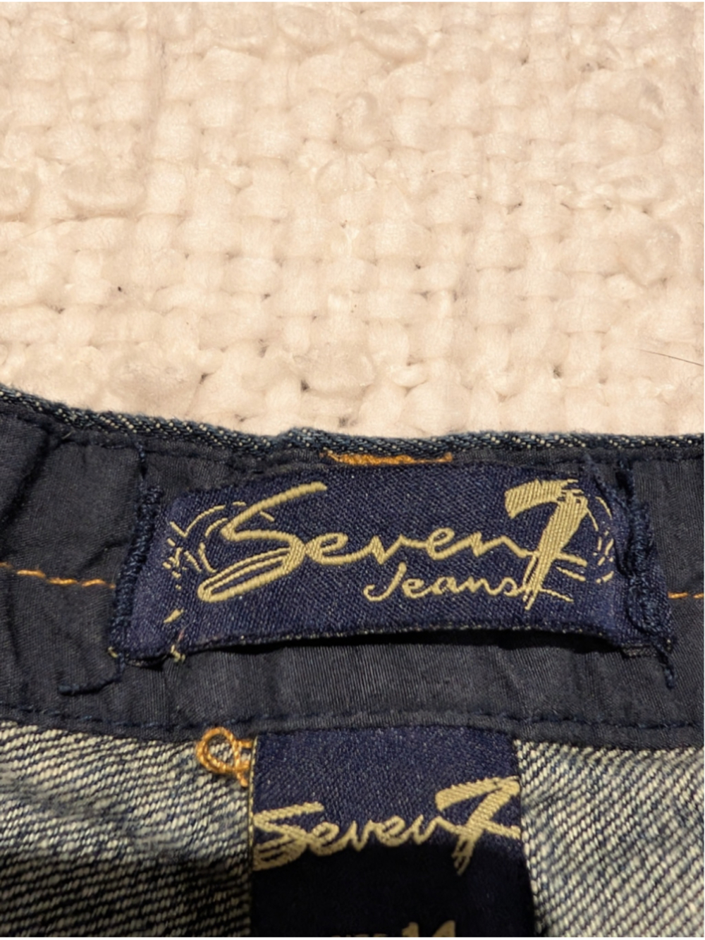 700 - Seven7 Y2K Dark Wash Bootcut Jeans Contrast Stitch 28/29 - Picture 7 of 13